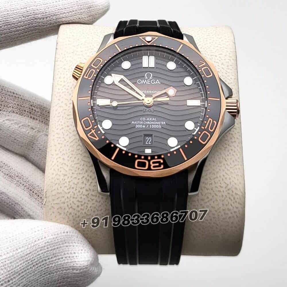 omega seamaster first copy Diver Professional Rose Gold Bezel